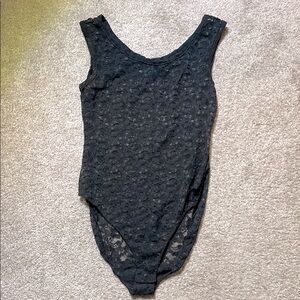 Victoria’s Secret Vintage Black Floral Lace Bodysuit Small USA Gold Label